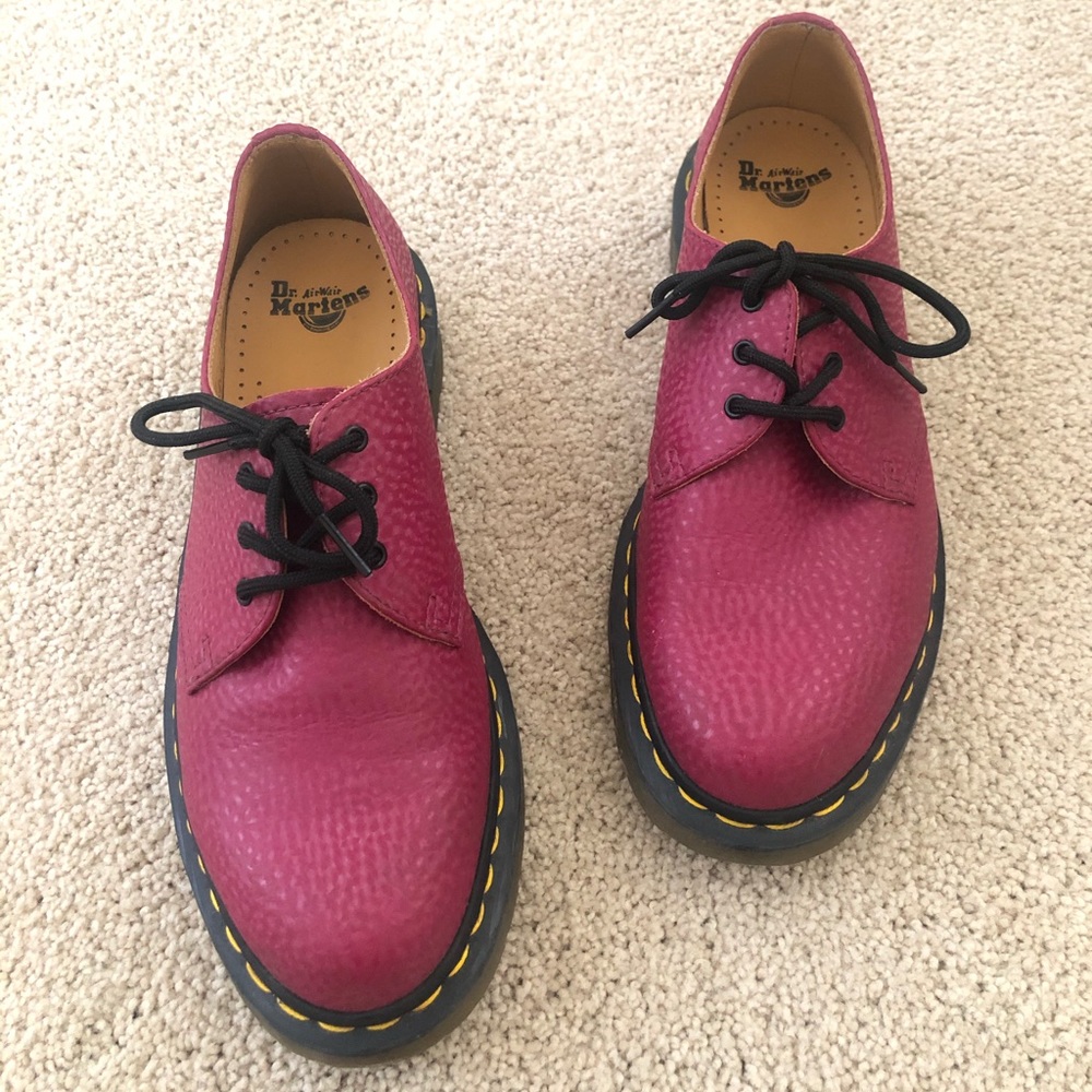 Pink Dr Martin loafers